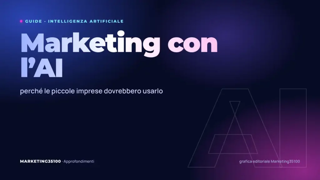 Grafica editoriale Marketing35100: Marketing con l'AI per le piccole imprese
